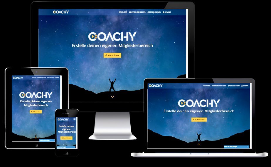 Coachy App auf Desktop, Tablet und Smartphone – coachy.net Mitgliederbereich